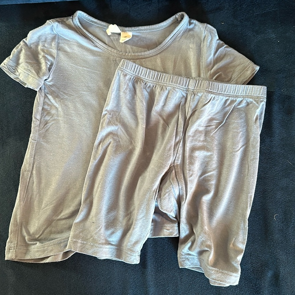 Kyte Baby Short Sleeve Bamboo Pajamas 4T Fog Color